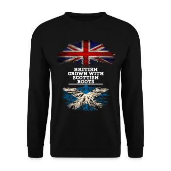 Briten gewachsen mit schottischen Wurzeln - Unisex Pullover - Schwarz - Vorne - Alina (178cm) & Michal (187cm)