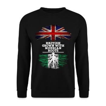 Briten gewachsen mit nigerianischen Wurzeln - Unisex Pullover - Schwarz - Vorne - Alina (178cm) & Michal (187cm)