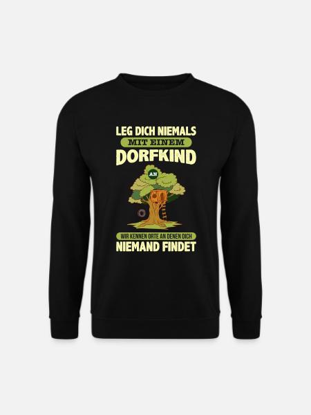 Dorfkind Dorfkindheit Kindheitsmotiv Dorfleben - Unisex Pullover - Schwarz