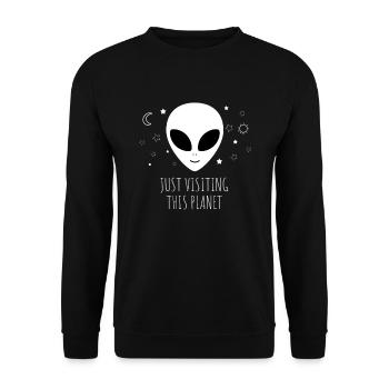 Alien nerd aliens - Unisex Sweatshirt - black - Front - Alina (178cm) & Michal (187cm)