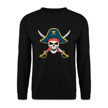 Pirat tête de sabre sabre brigand mer bateau cadeau - Sweat-shirt Unisexe - noir - Devant - Alina (178cm) & Michal (187cm)