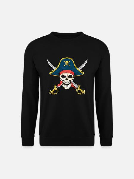 Pirat Totenkopf Säbel Räuber Meer Schiff Geschenk - Unisex Pullover - Schwarz