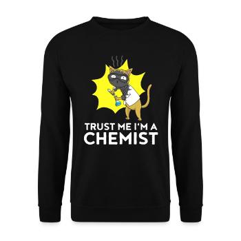 Chemist Cat Lab Chemistry Students Gift - Unisex Sweatshirt - black - Front - Alina (178cm) & Michal (187cm)