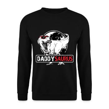 Papasaurus for every dad for Father's Day T-Rex - Unisex Sweatshirt - black - Front - Alina (178cm) & Michal (187cm)
