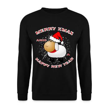 Christmas sheep sheep sheep - Unisex Sweatshirt - black - Front - Alina (178cm) & Michal (187cm)