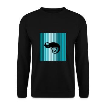 Chamäleon Chameleon - Unisex Pullover - Schwarz - Vorne - Alina (178cm) & Michal (187cm)