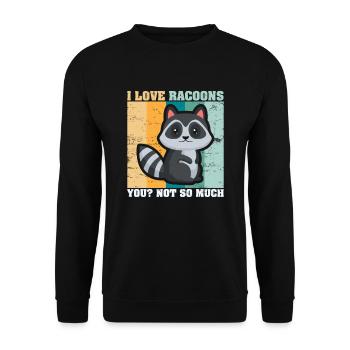 racoon - Unisex Sweatshirt - black - Front - Alina (178cm) & Michal (187cm)