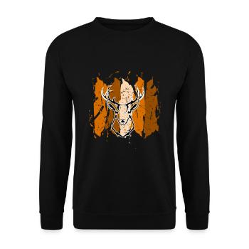Deer deer animal - Unisex Sweatshirt - black - Front - Alina (178cm) & Michal (187cm)