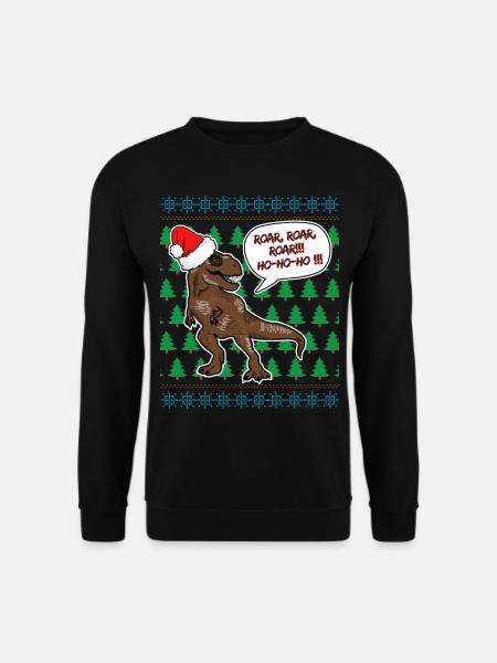 T Rex Christmas Jumper Dinosaur Fan Christmas - Unisex Sweatshirt - black