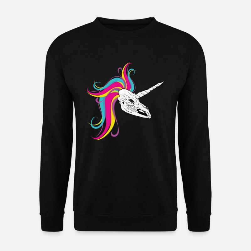 Einhorn - Licorne - Unicorn Schädel Skull - Unisex Pullover - Schwarz