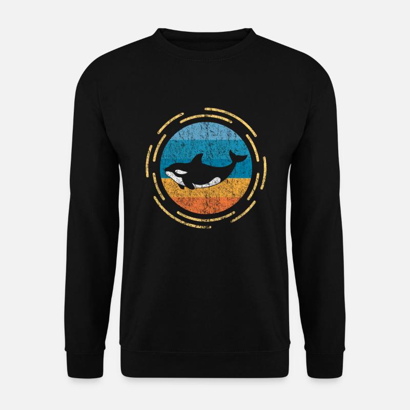 Orca Wal Ozean Meer Fisch Geschenk - Unisex Pullover - Schwarz