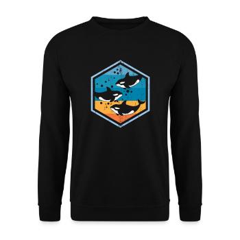 Orca orque orque cadeau - Sweat-shirt Unisexe - noir - Devant - Alina (178cm) & Michal (187cm)