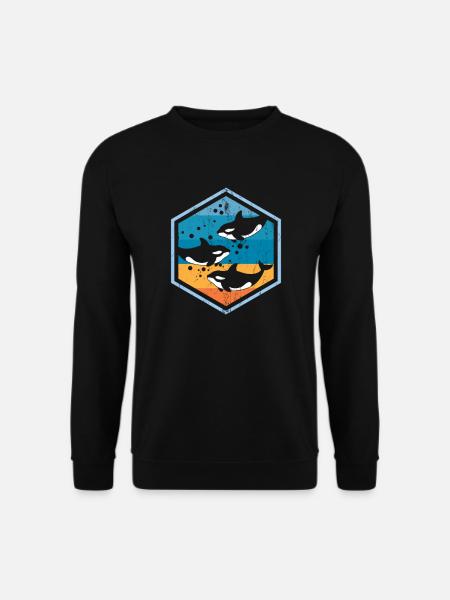 Schwertwal Orca Geschenk Meer - Unisex Pullover - Schwarz