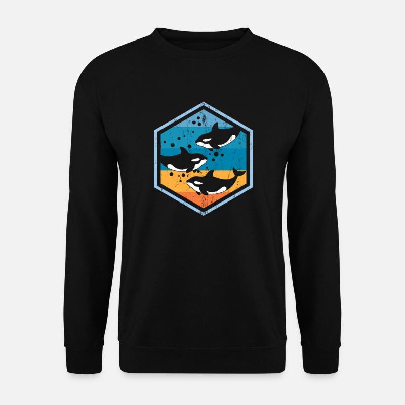 Schwertwal Orca Geschenk Meer - Unisex Pullover - Schwarz
