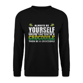 alligator - Unisex Sweatshirt - black - Front - Alina (178cm) & Michal (187cm)