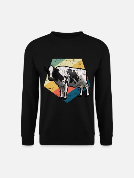 Cow retro - Unisex Sweatshirt - black