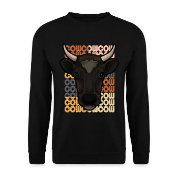 vache - Sweat-shirt Unisexe - noir - Devant - Alina (178cm) & Michal (187cm)