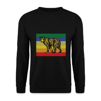 Leopard - Unisex Pullover - Schwarz - Vorne - Alina (178cm) & Michal (187cm)