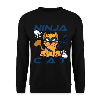 "Ninja Cat Warrior" ninjainspired tee made for - Unisex Sweatshirt - black - Front - Alina (178cm) & Michal (187cm)