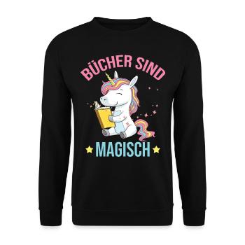 Livres Livre Magique Licorne Lire Fille Cadeau - Sweat-shirt Unisexe - noir - Devant - Alina (178cm) & Michal (187cm)