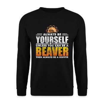 castor - Sweat-shirt Unisexe - noir - Devant - Alina (178cm) & Michal (187cm)
