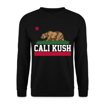 Kalifornien Weed Cannabis Gras Kiffen Geschenk THC - Unisex Pullover - Schwarz - Vorne - Alina (178cm) & Michal (187cm)