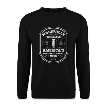 Cadeau Nashville Country Music USA Tennessee - Sweat-shirt Unisexe - noir - Devant - Alina (178cm) & Michal (187cm)