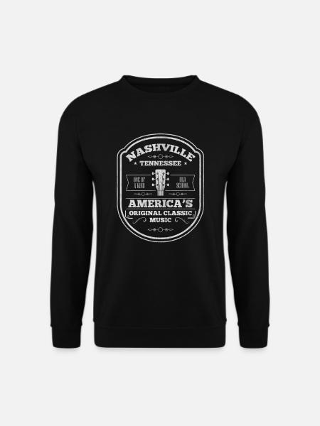 Nashville Country Musik USA Tennessee Geschenk - Unisex Pullover - Schwarz