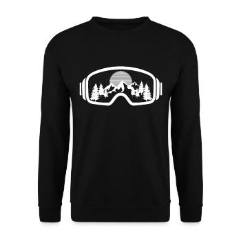 Ski ski goggles snowboard snow winter gift - Unisex Sweatshirt - black - Front - Alina (178cm) & Michal (187cm)