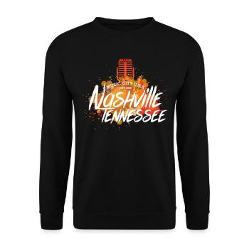 Nashville Country Music USA Tennessee Gift - Unisex Sweatshirt - black - Front - Alina (178cm) & Michal (187cm)