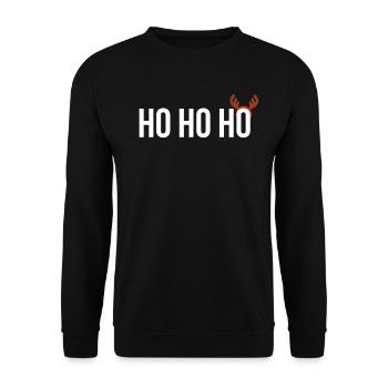 HOHOHO Weihnachten Advent Heiligabend Geschenk - Unisex Pullover - Schwarz - Vorne - Alina (178cm) & Michal (187cm)