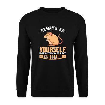 Ratte - Unisex Pullover - Schwarz - Vorne - Alina (178cm) & Michal (187cm)