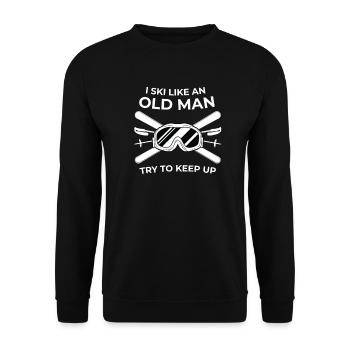 Je skie comme un vieil homme essaye de garder les sports d'hiver - Sweat-shirt Unisexe - noir - Devant - Alina (178cm) & Michal (187cm)