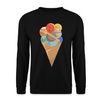 Glace Glace Glace Planète de l'espace - Sweat-shirt Unisexe - noir - Devant - Alina (178cm) & Michal (187cm)