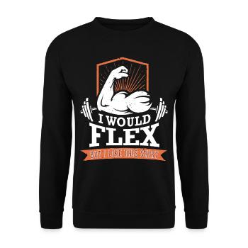 Je voudrais fléchir mais j'aime cette chemise - Sweat-shirt Unisexe - noir - Devant - Alina (178cm) & Michal (187cm)