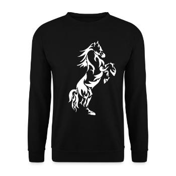 Elegant horse stallion mare Friese love gift - Unisex Sweatshirt - black - Front - Alina (178cm) & Michal (187cm)