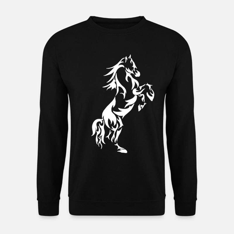 Elegantes Pferd Hengst Stute Friese liebe geschenk - Unisex Pullover - Schwarz