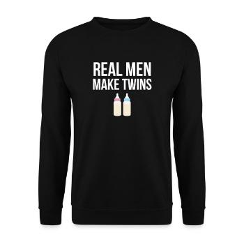 Real Men Make Twins Pregnancy Father Twins - Unisex Sweatshirt - black - Front - Alina (178cm) & Michal (187cm)