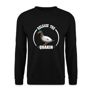 Funny duck - Unisex Sweatshirt - black - Front - Alina (178cm) & Michal (187cm)