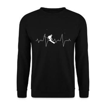 Ski skier skiing snow winter gift - Unisex Sweatshirt - black - Front - Alina (178cm) & Michal (187cm)