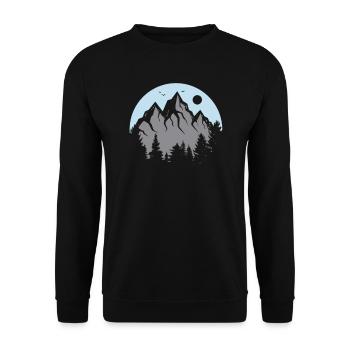 Mountain Forest Wilderness I Mountains Forest Adventure Hiking - Unisex Sweatshirt - black - Front - Alina (178cm) & Michal (187cm)