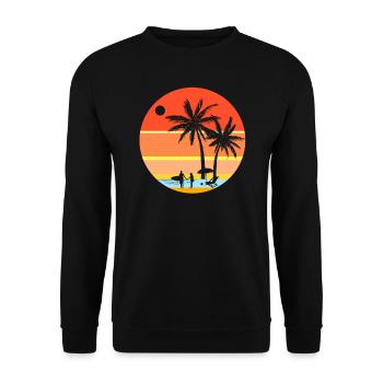 Couple surfant sur la plage été soleil plage plage palmiers - Sweat-shirt Unisexe - noir - Devant - Alina (178cm) & Michal (187cm)