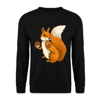 Eichhörnchen Nager Nagetier Waldbewohner Geschenk - Unisex Pullover - Schwarz - Vorne - Alina (178cm) & Michal (187cm)
