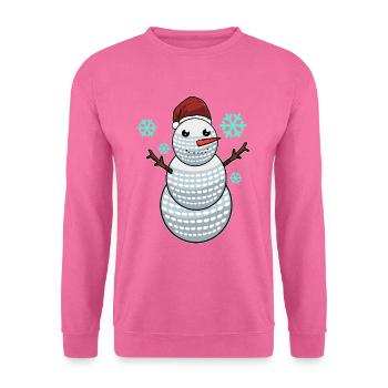 Funny Golf Ball Snowman With Santa Hat Golfer Gift - Unisex Pullover - Pink - Vorne