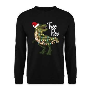 Tree Rex T-Rex Dinosaur Christmas Gift Idea - Unisex Sweatshirt - black - Front - Alina (178cm) & Michal (187cm)