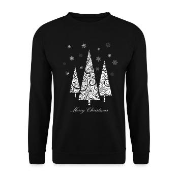 Christmas trees Christmas tree Merry Christmas - Unisex Sweatshirt - black - Front - Alina (178cm) & Michal (187cm)