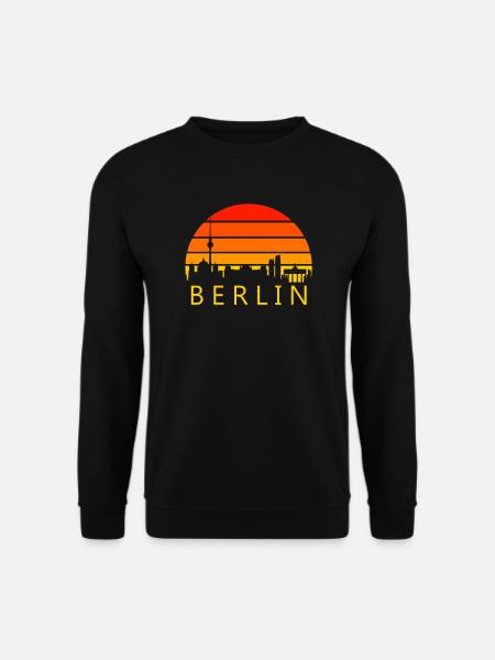 Berlin city skyline silhouette sun - Unisex Sweatshirt - black