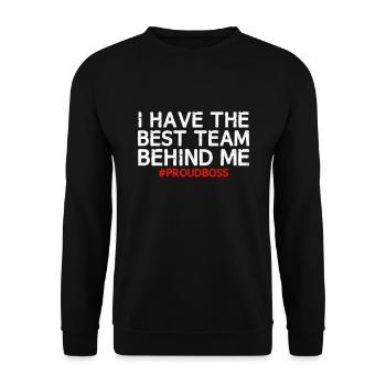 Best Team - Proud Boss | Chef Startup Geschenk - Unisex Pullover - Schwarz - Vorne - Alina (178cm) & Michal (187cm)
