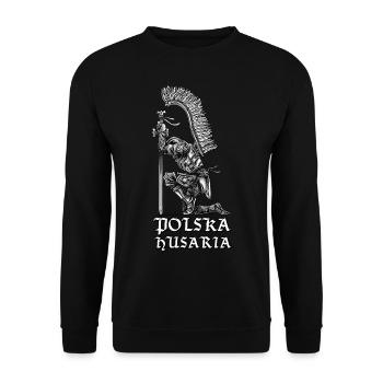 Polnisches Husaren Polska Husaria Shirt Geschenk für - Unisex Pullover - Schwarz - Vorne - Alina (178cm) & Michal (187cm)