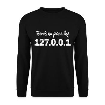 There's no place like 127.0.0.1 Admin localhost - Unisex Pullover - Schwarz - Vorne - Alina (178cm) & Michal (187cm)